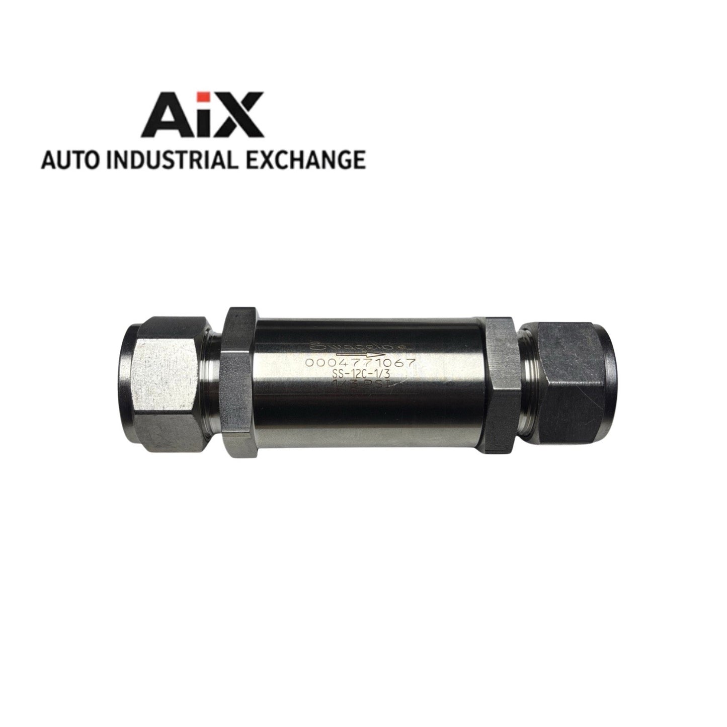 Swagelok SS-12C-1/3 Stainless Check Valve 3/4” Tube OD 6000 PSI 1/3 PSI Poppet