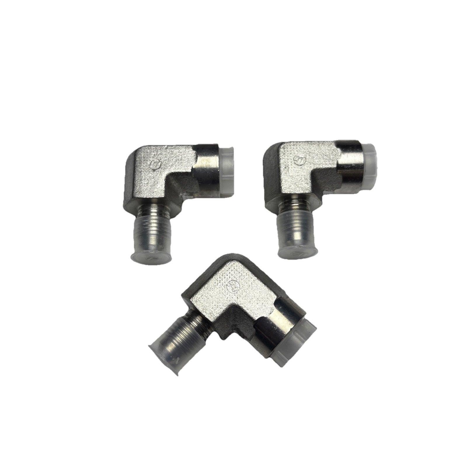 Lot of 3 Brennan SS Elbows 1/4 JIC x 1/4 NPT – Parker 4-4 DTX-SS Equivalent