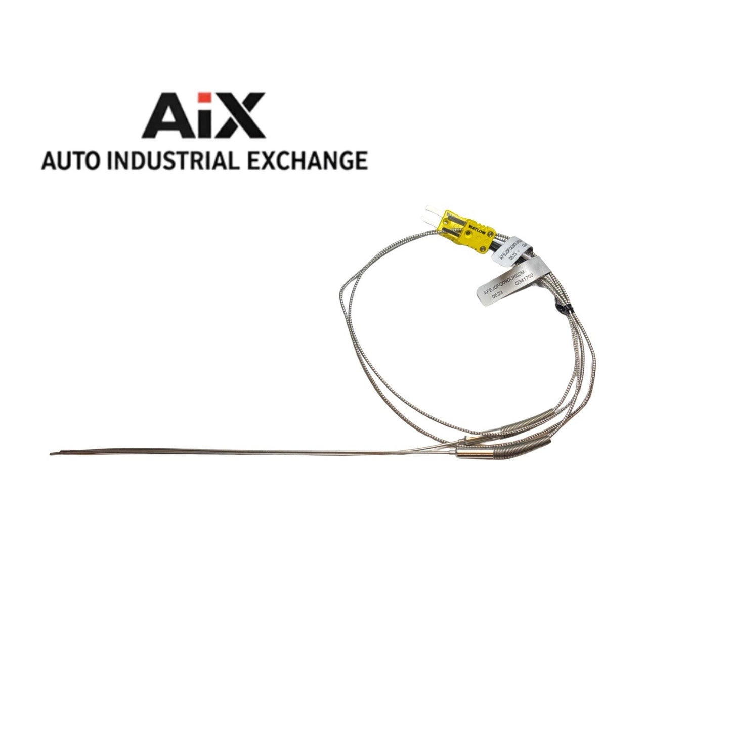 2x Watlow Type K Thermocouples AFEJ0FQ0900UK02M SS Sheath Probe NEW