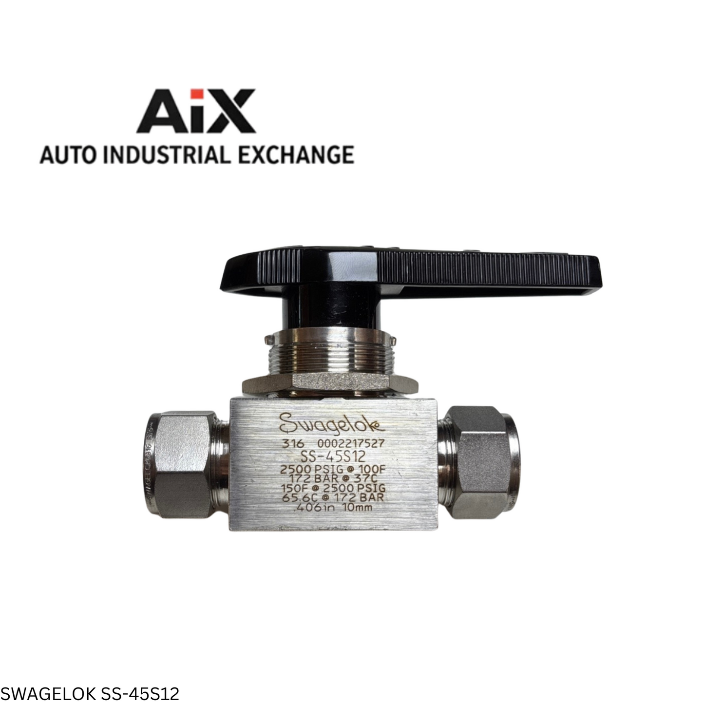 Swagelok SS-45S12 3/4" Stainless Steel 40 Series Ball Valve 6.4 Cv Lever Handle