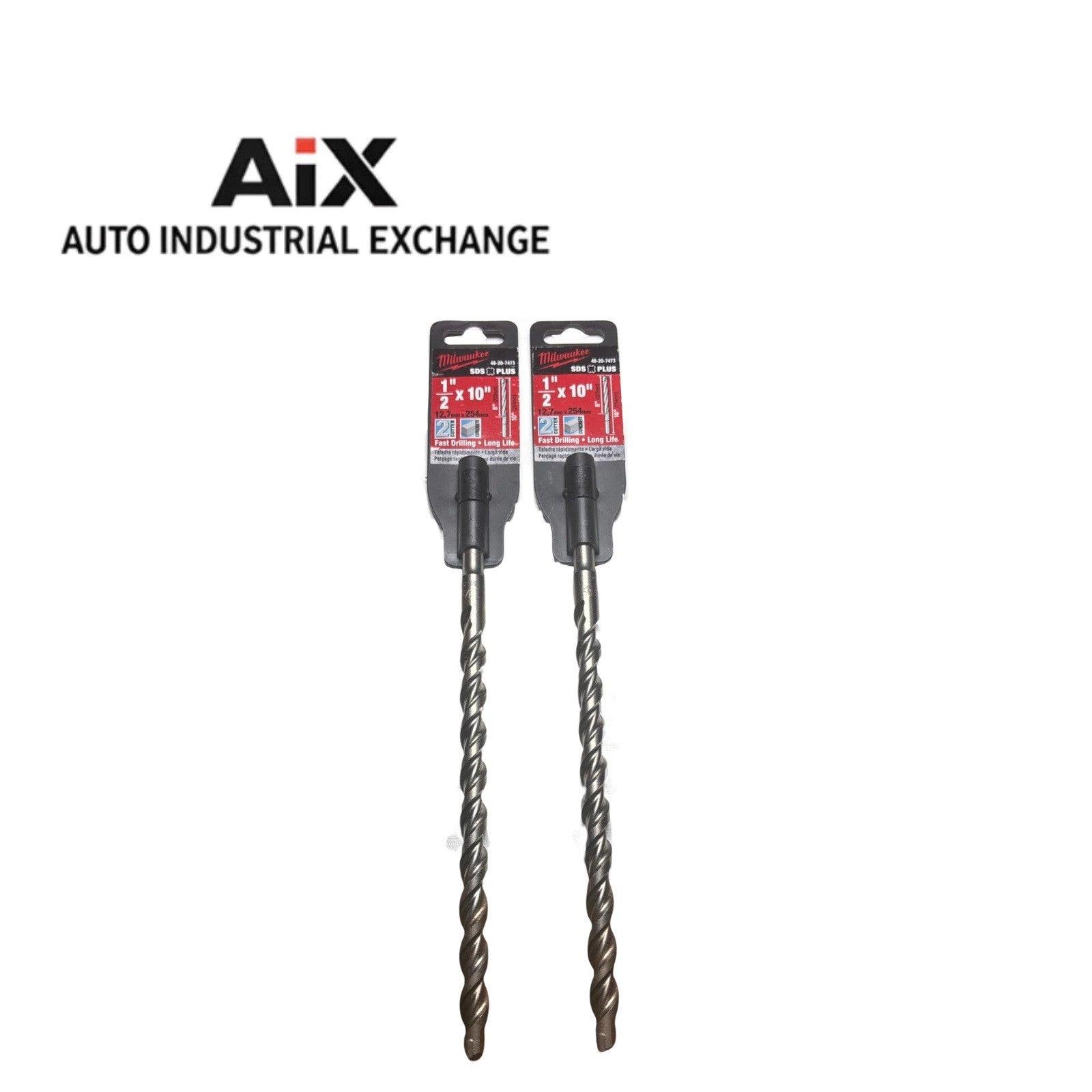 Lot of 2 Milwaukee 48-20-7473 SDS Plus 1/2” x 10” Rotary Hammer Drill Bits New