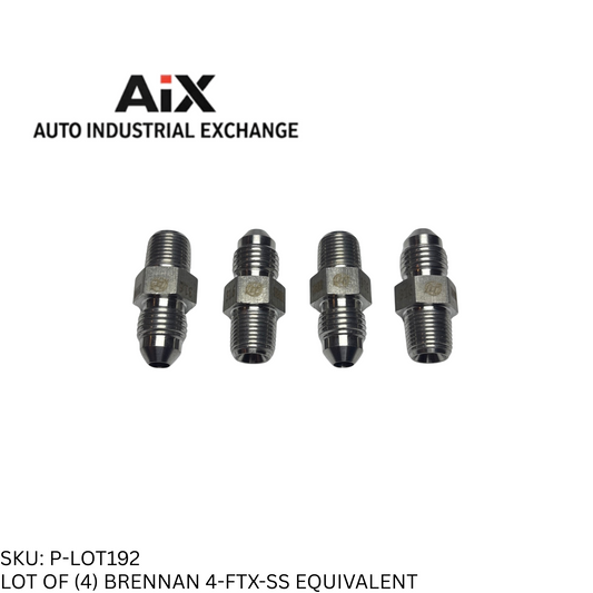Lot of 4 Brennan 4-FTX-SS 1/4 Tube Male 37° Flare to 1/4 NPT Stainless Fittings