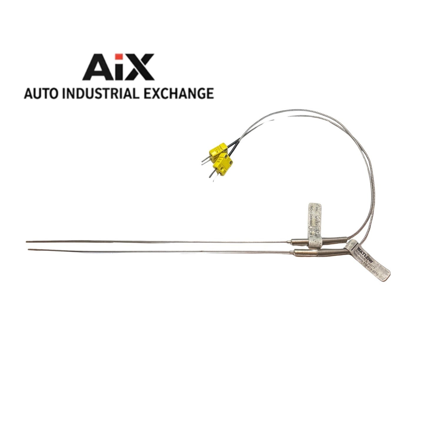 2x Watlow Type K Thermocouples AFEJ0FQ100UK01M SS Sheath Mini Plug Sensor