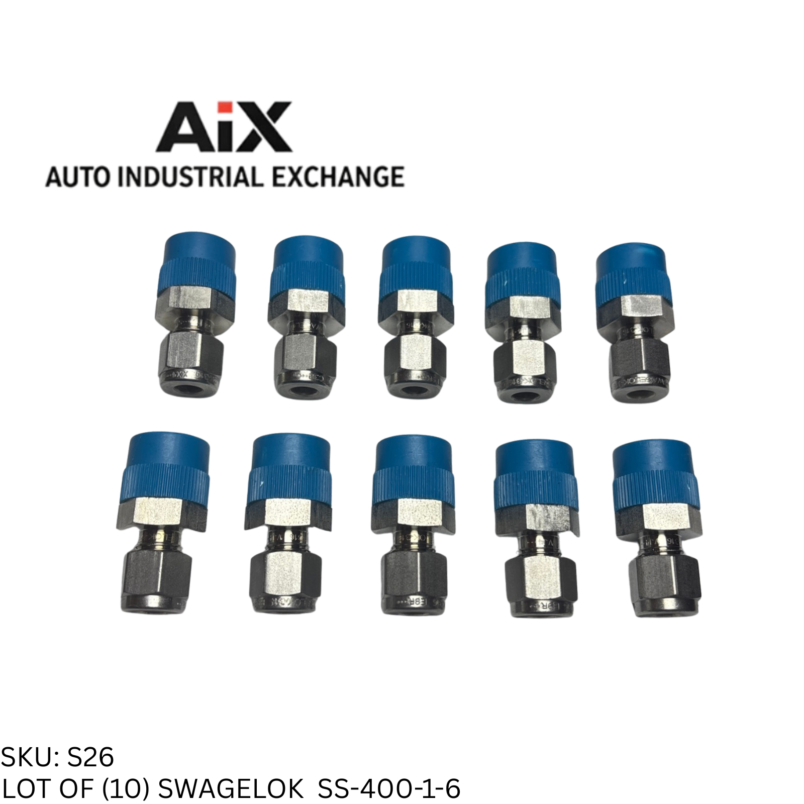 Lot of 10 Swagelok SS-400-1-6 Stainless Tube Fitting Male Connector 1/4" x 3/8"
