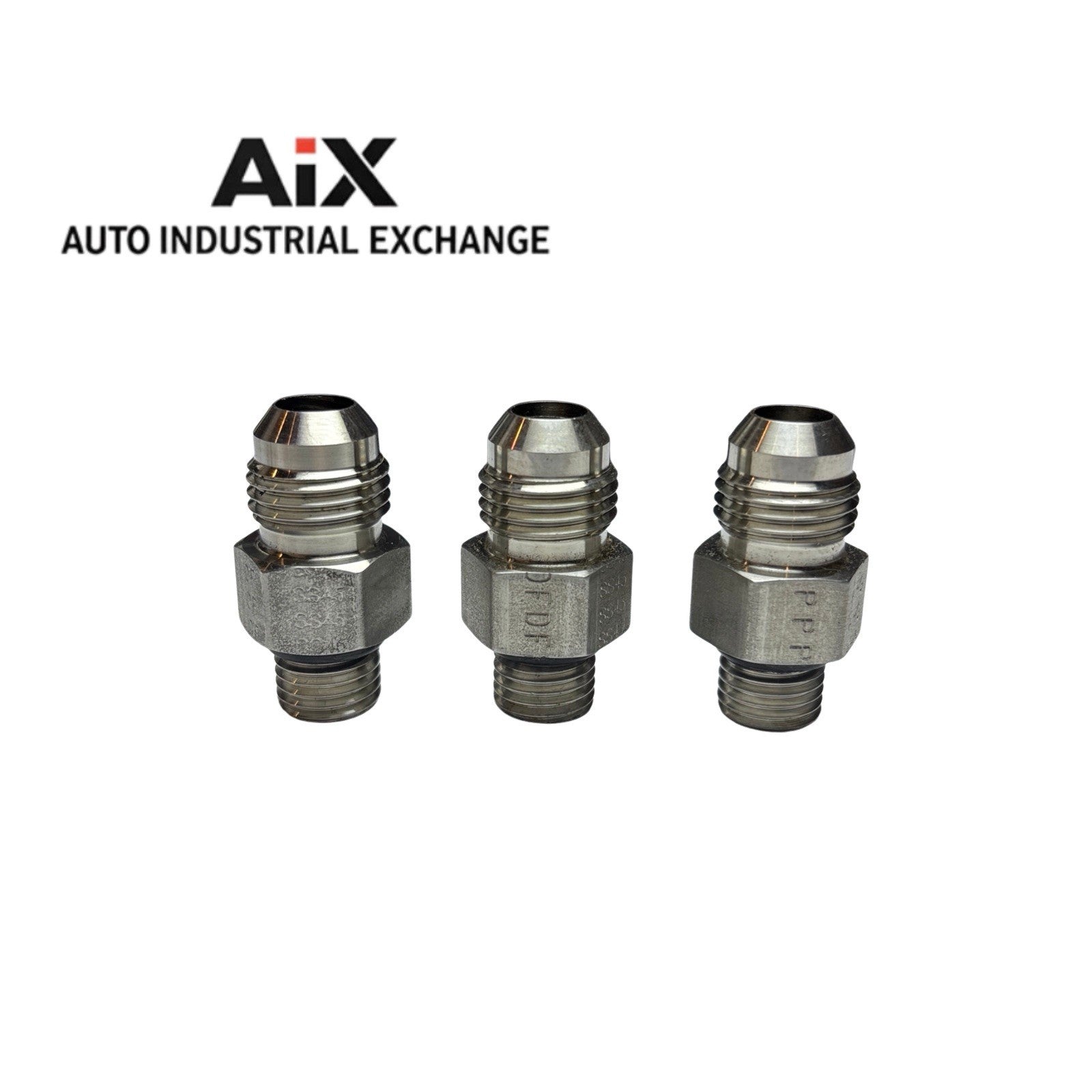 Lot of 3 Parker 6-4 F50X-SS 3/8 x 7/16 JIC to SAE-ORB Adapter Fittings New