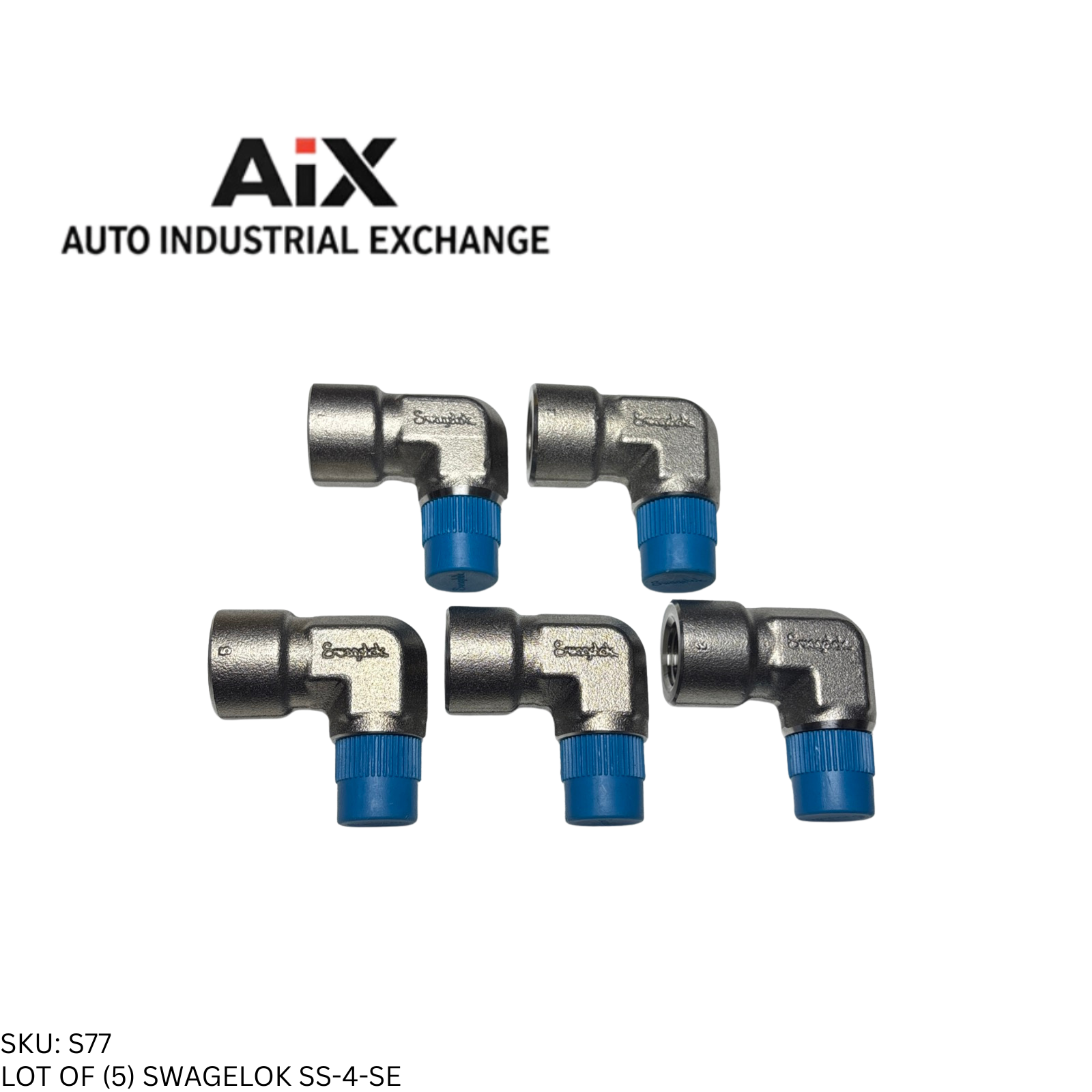 Lot of 5 Swagelok SS-4-SE Stainless Steel Fitting Street Elbow 1/4 x 1/4 NPT