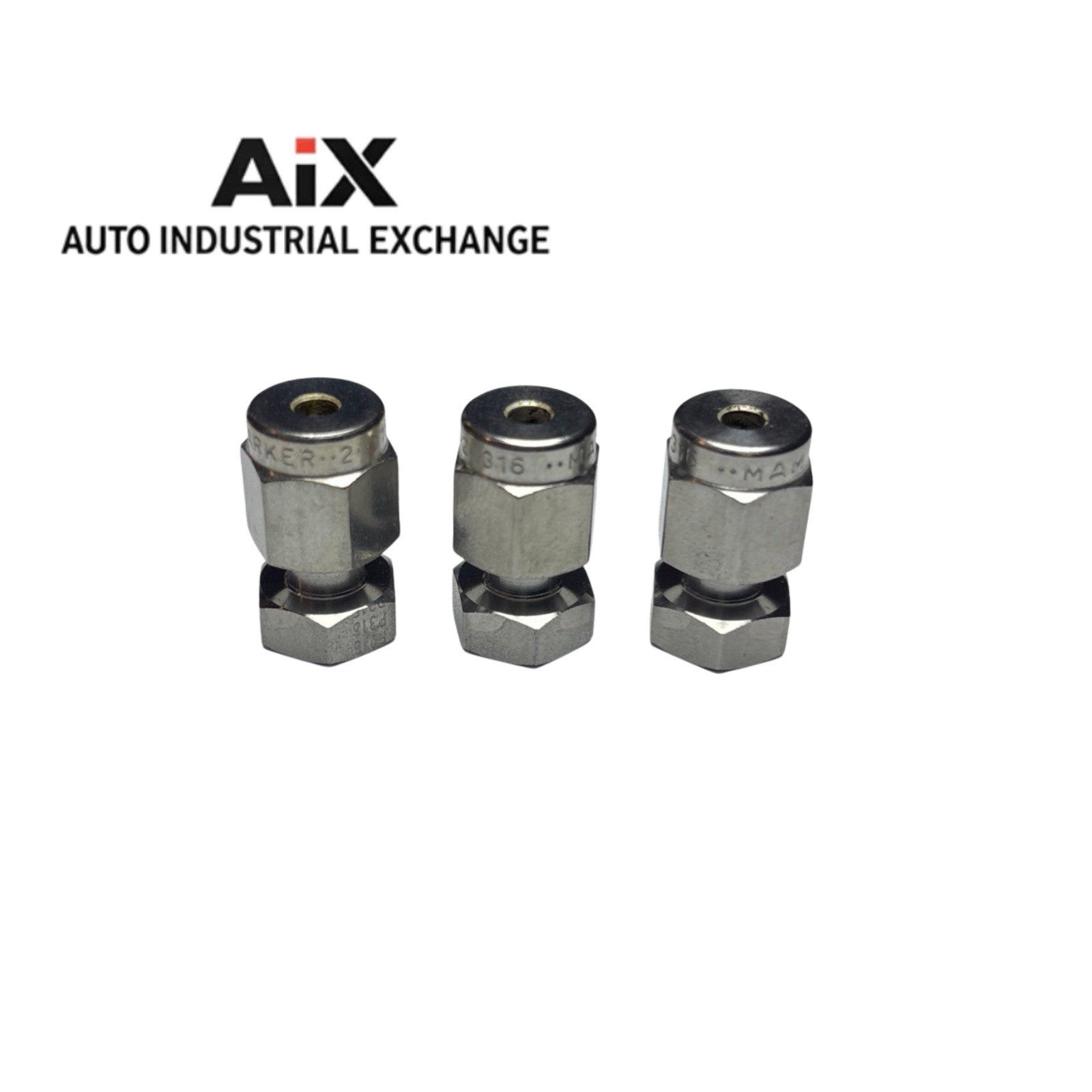 Lot of 3 Parker 2BLEN2-316 A-LOK Tube Caps 1/8” SS Compression Fittings