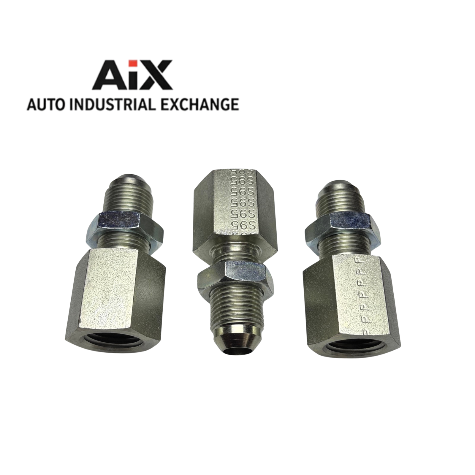 Lot of 3 Parker 8-8WGTX-WLN-S 37° Flare Triple-Lok Bulkhead Pipe Tube to NPT