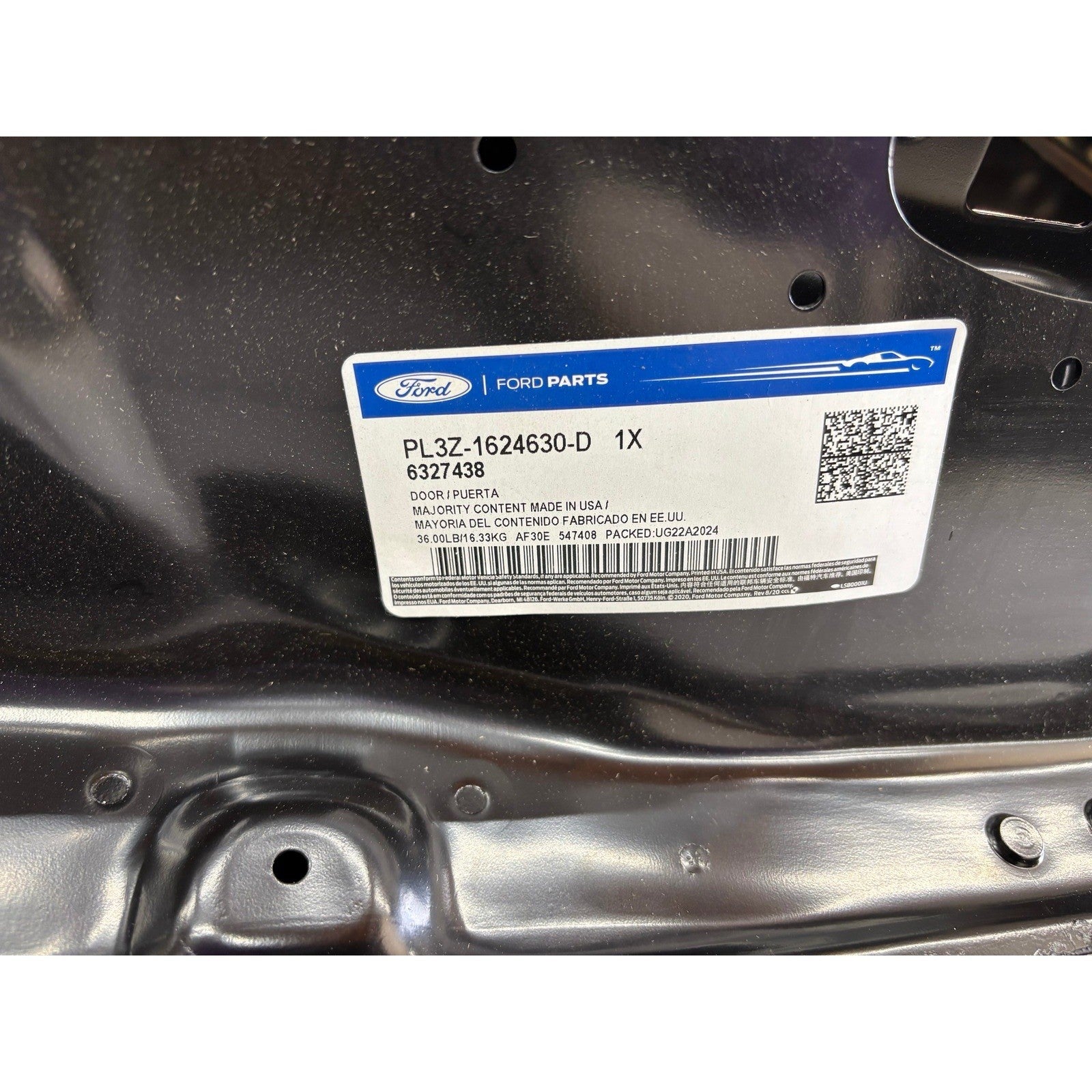 Ford PL3Z-1624630-D Driver Rear Door Shell F-150 Factory Steel Panel New