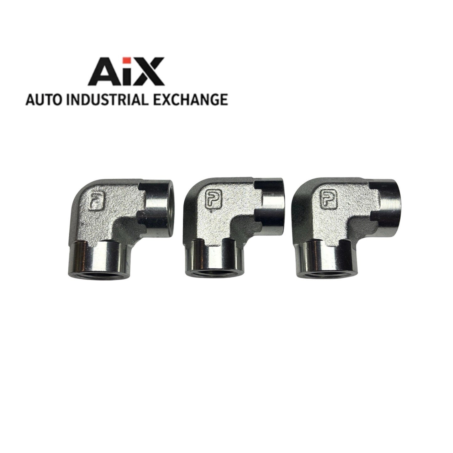 Lot of 3 Parker 3/8 DD-S 90° Elbow NPTF Pipe Fittings Steel 4500 PSI