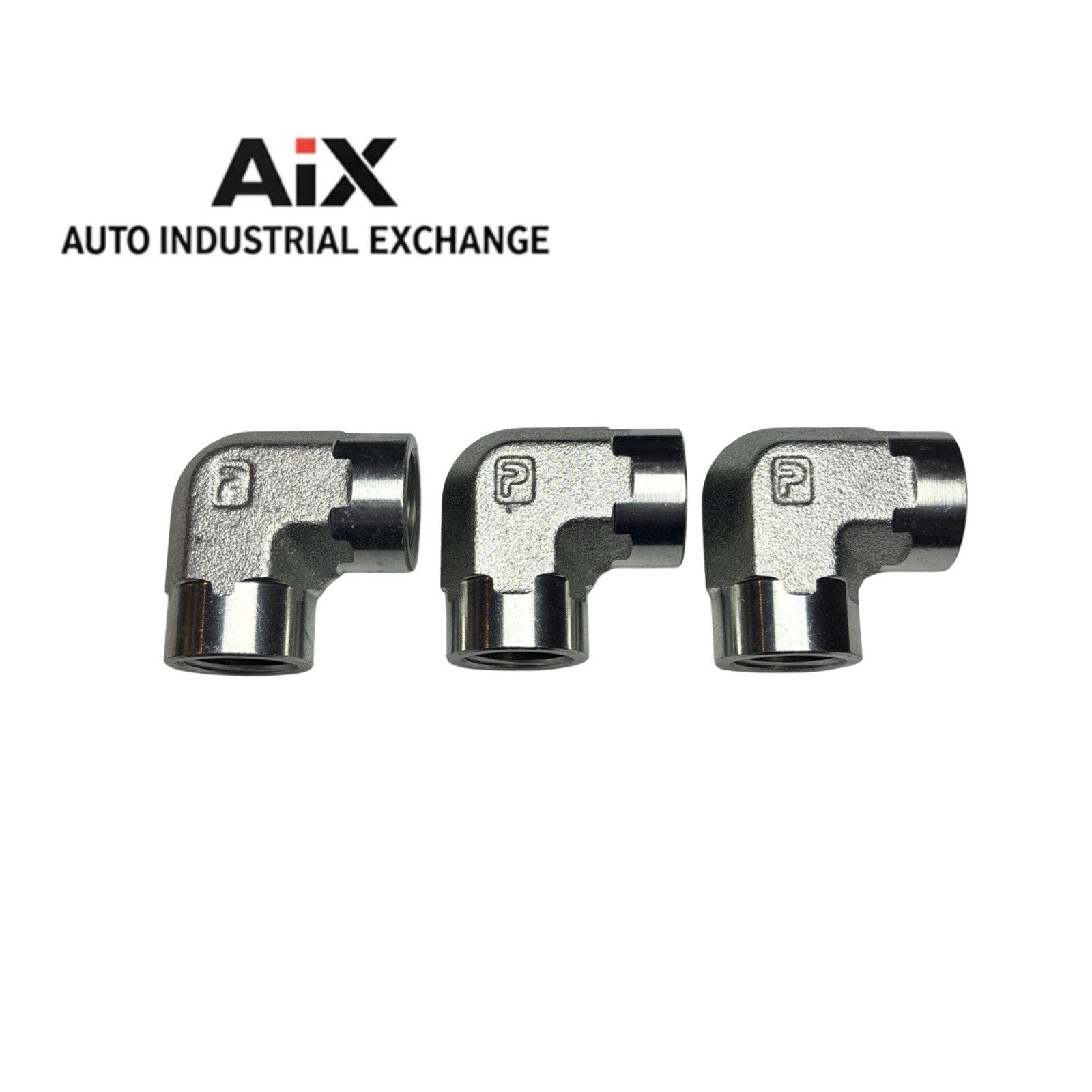 Lot of 3 Parker 3/8 DD-S 90° Elbow NPTF Pipe Fittings Steel 4500 PSI