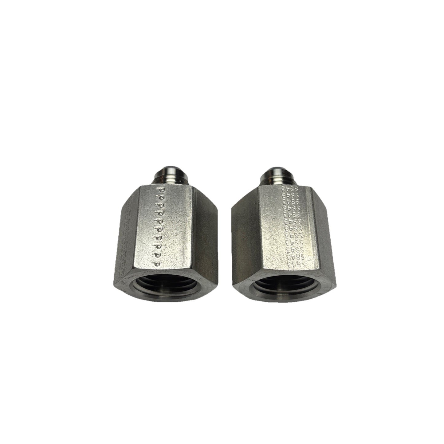 Lot of 2 Parker 6-8 GTX-SS 3/8” Flare x 1/2” NPT Female Adapter Fitting SS