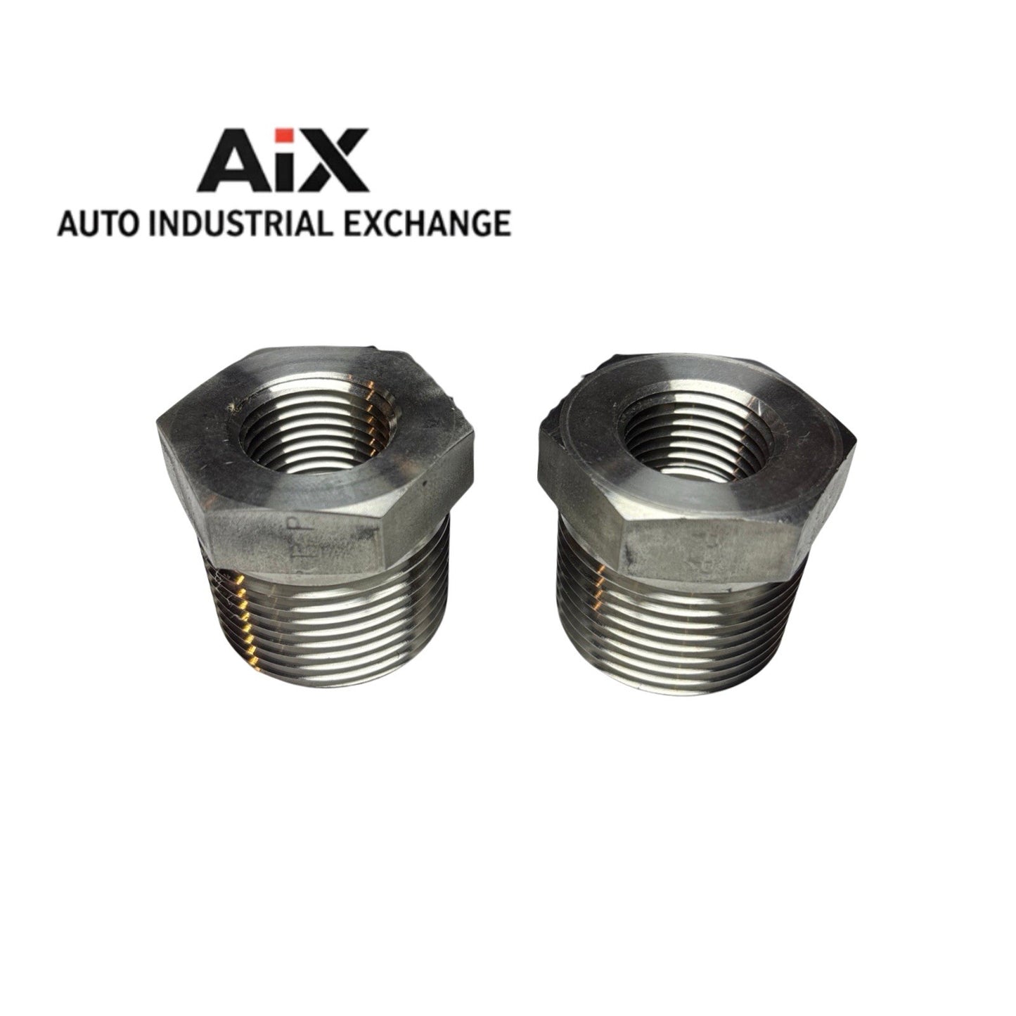 Lot of 2 Parker 1 X 1/2 PTR-SS Pipe Reducer Stainless Steel NPT Male x Female