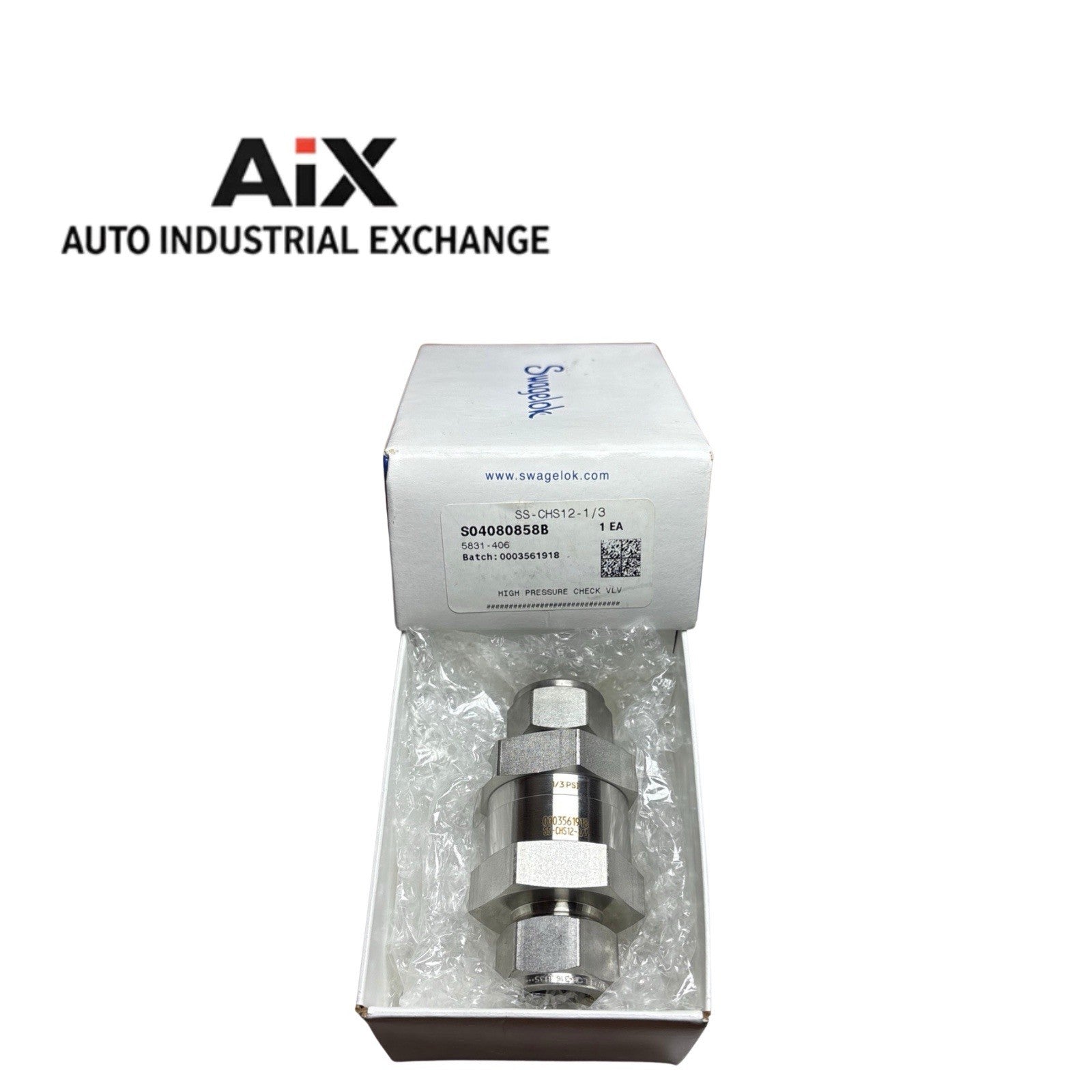 Swagelok SS-CHS12-1/3 SS Poppet 5000 psig Check Valve FNSP