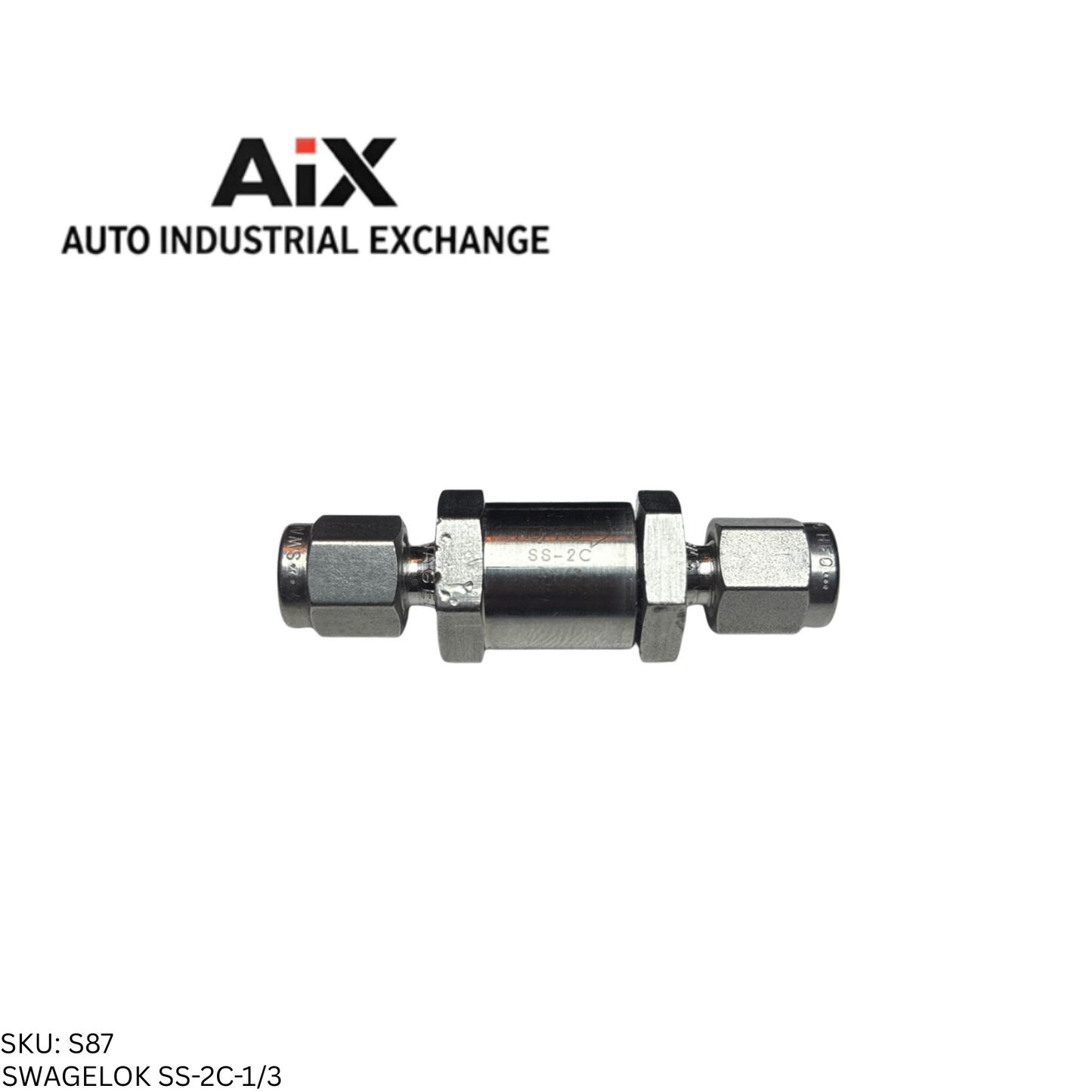 Swagelok SS-2C-1/3 Stainless Steel Poppet Check Valve 1/8 in. Tube 1/3 psig