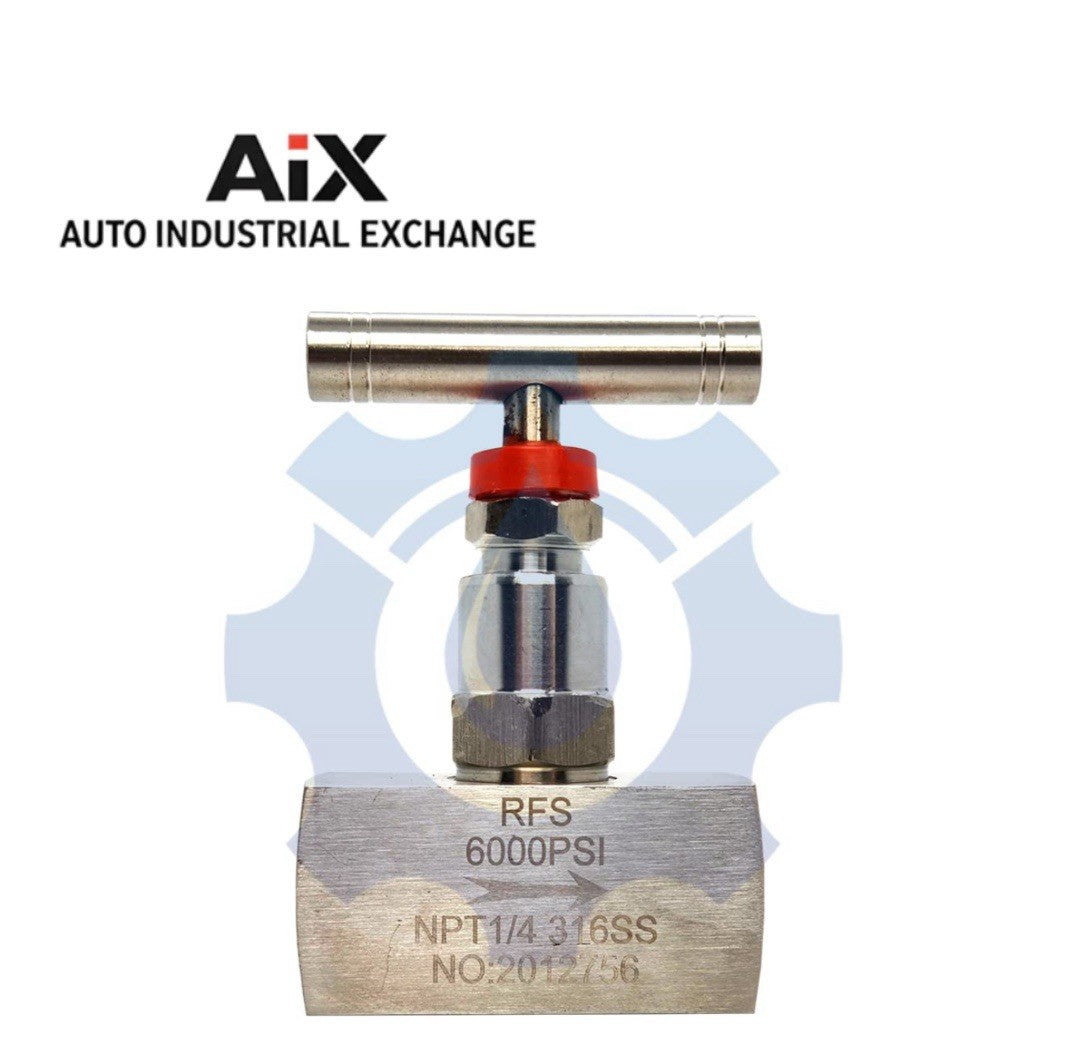 RFS 3/8" NPT SS316 Straight Needle Valve 6000 PSI Heavy Duty 2 Port 86MM