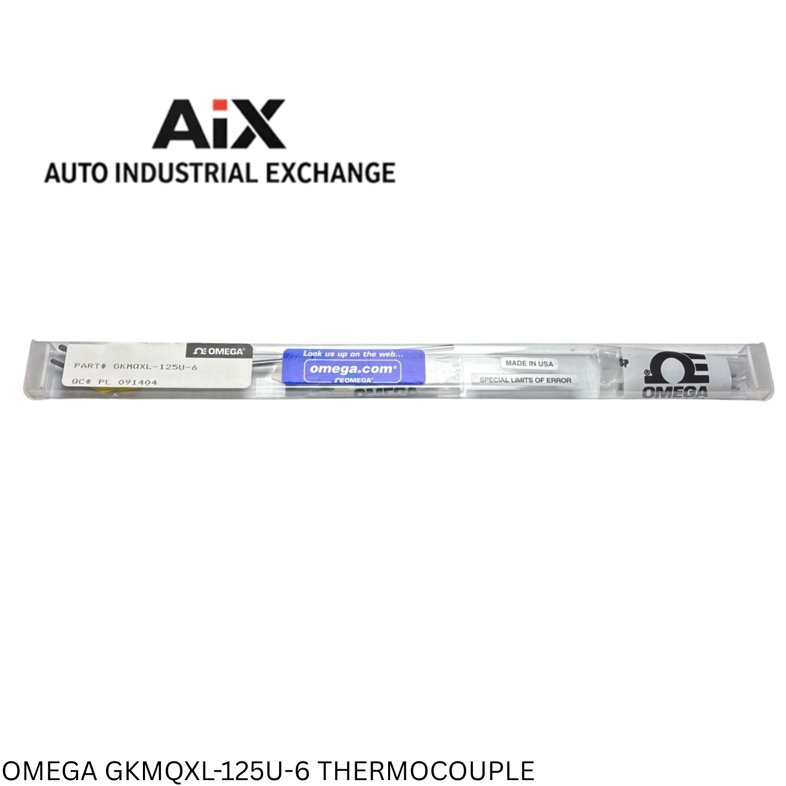 Omega GKMQXL-125U-6 Thermocouple Probe Type K 1/8" x 6" Stainless Steel