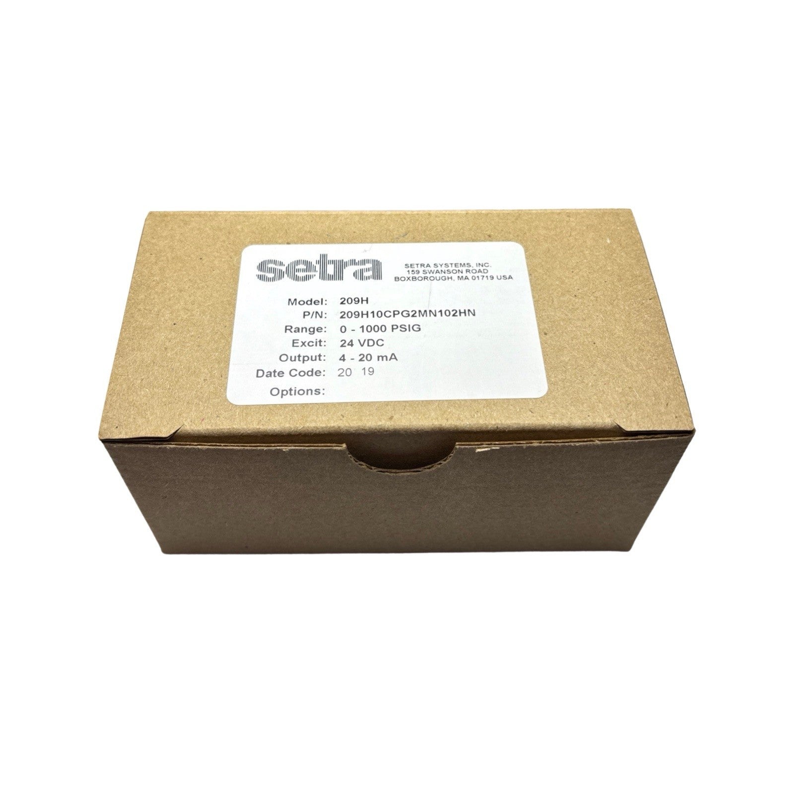 Setra 209H Pressure Transducer 0-1000 PSIG 4-20mA 24VDC SS 1/4 NPT 209H10CPG2MN