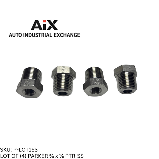Lot Of (4) Parker 3/8 x 1/8 PTR-SS Pipe Reducer Male NPT x Female NPT Stainless