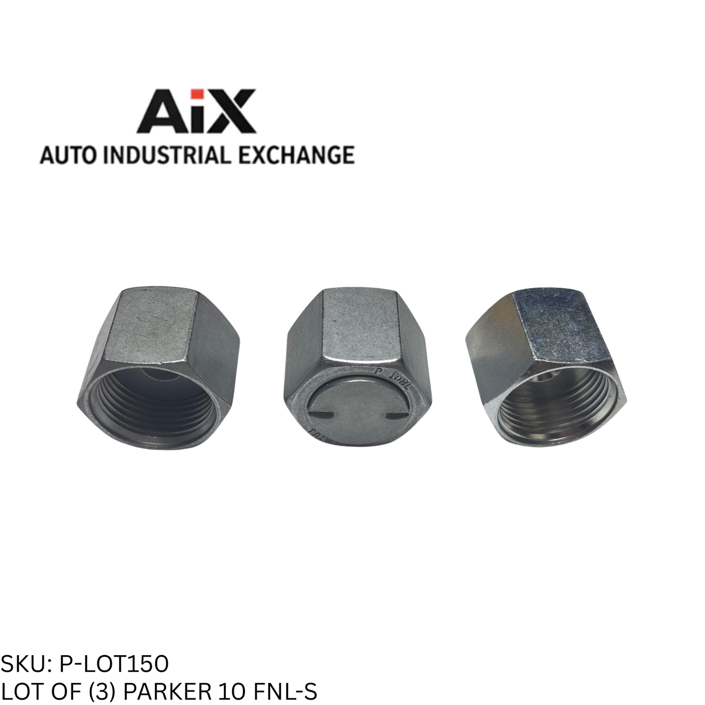 Lot of 3 Parker 10 FNL-S O-Ring Face Seal Cap Female ORFS Hydraulic Fitting