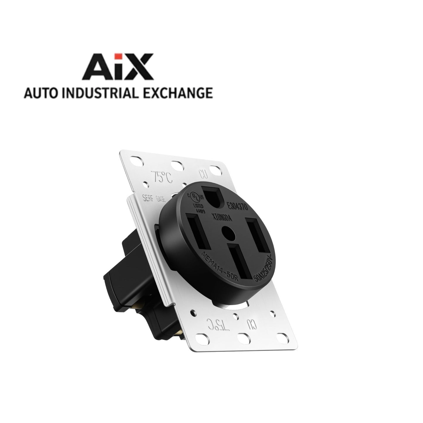 Industrial NEMA 14-50R Outlet 50 Amp 125/250V Heavy Duty 4 Wire UL Listed