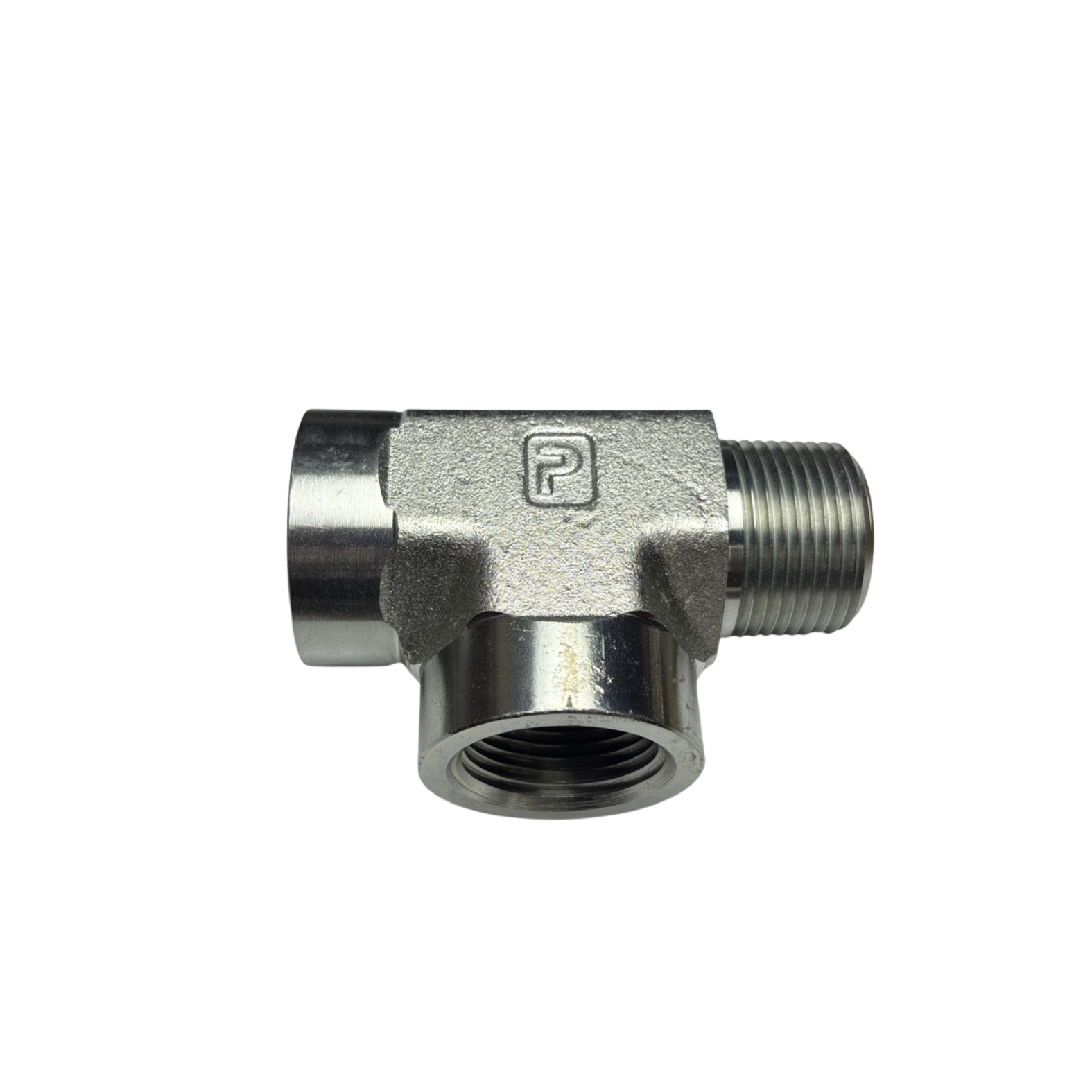 Lot of 2 Parker 1MRO-S Tee Pipe Fittings 1-11 1/2 Male NPT 1800 PSI