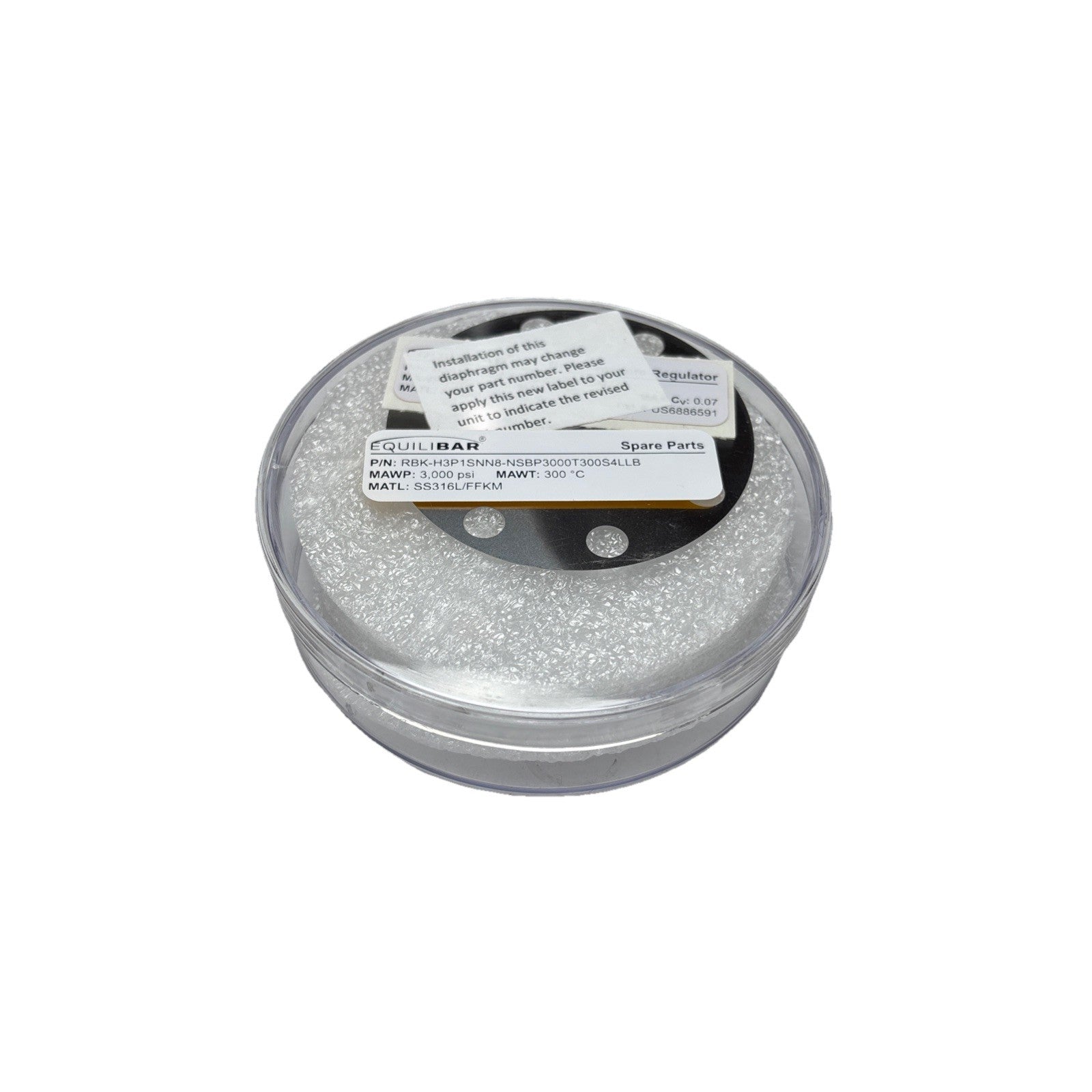 Equilibar RBK-H3P1SN Replacement Kit SS316L/FFKM w/ DuPont Kalrez O-Rings