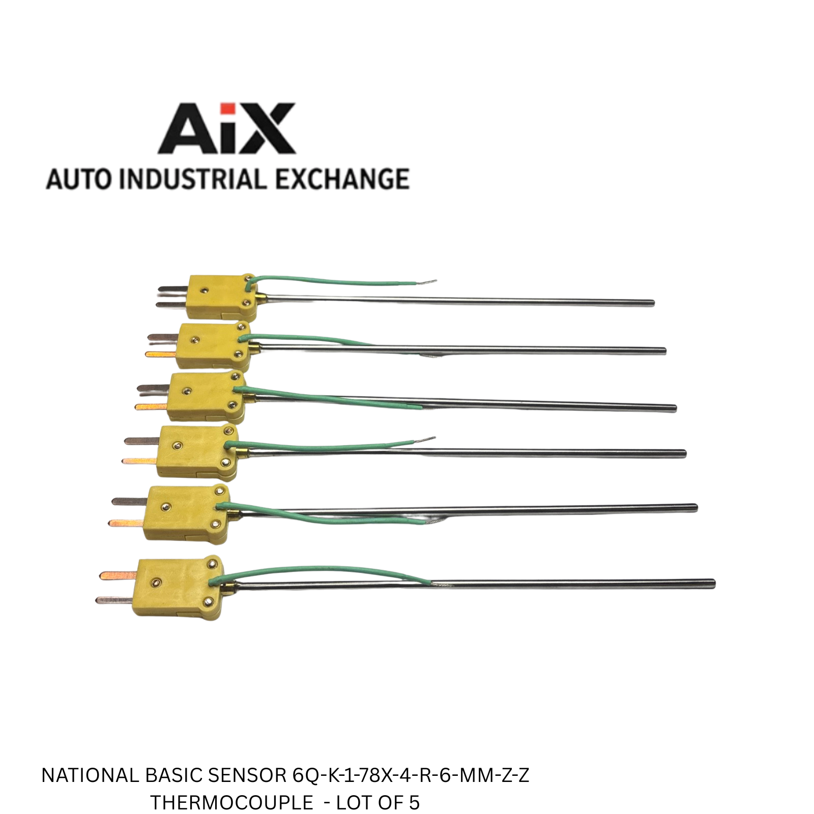 Lot of 5 National Basic Sensor Thermocouple 6Q-K-1-78X-4-R-6MM-Z-Z
