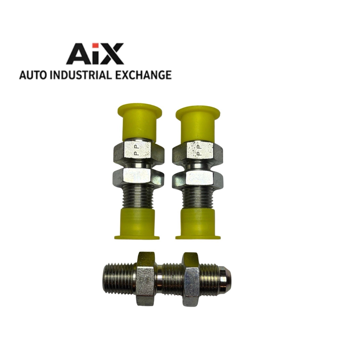 Lot of 3 Parker 6-6 WFTX-WLN-S 3/8 JIC x 3/8 NPT Steel Adapter Fittings JIC/NPT