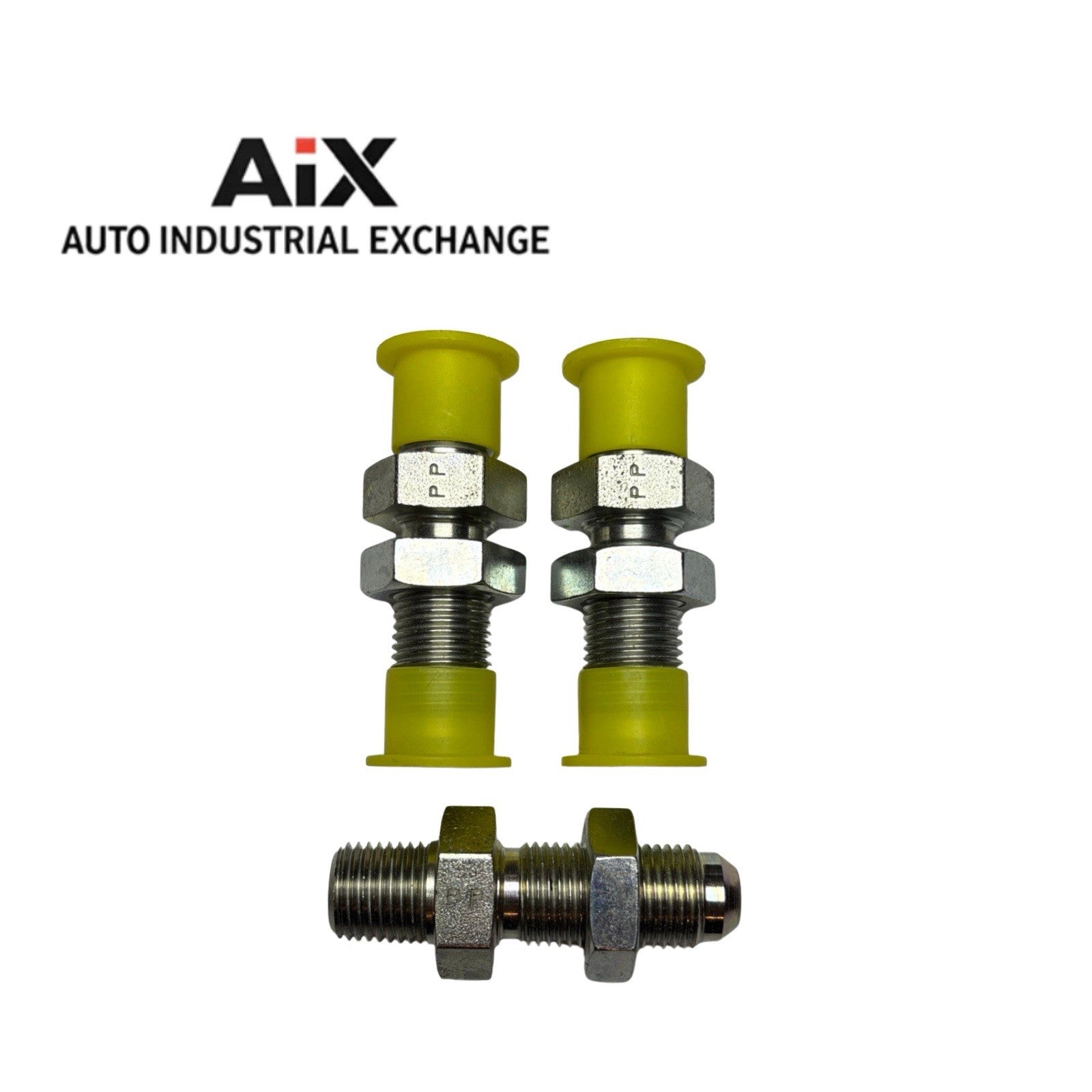 Lot of 3 Parker 6-6 WFTX-WLN-S 3/8 JIC x 3/8 NPT Steel Adapter Fittings JIC/NPT