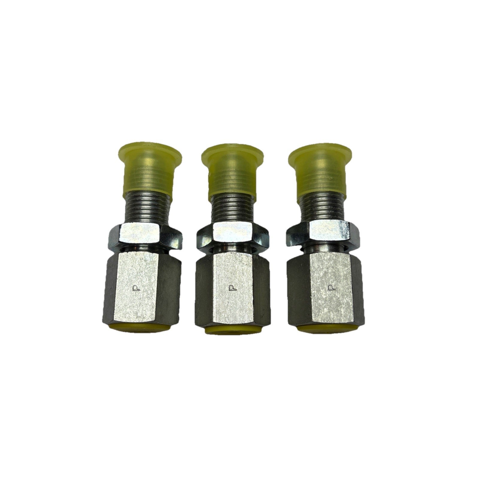 Lot of 3 Parker 6 WGTX-WLN-S JIC 3/8” Flare x 1/4” NPT Bulkhead Steel Fitting