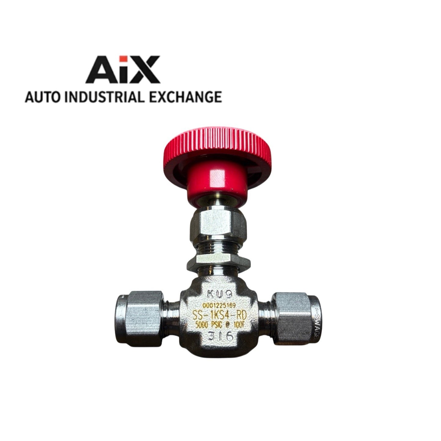 Swagelok SS-1KS4-RD 316 Stainless Needle Valve 1/4” Tube OD – New