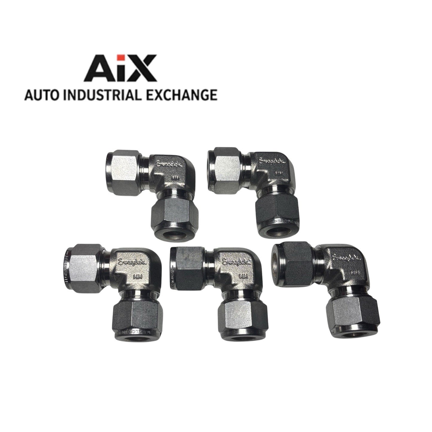 Lot of 5 Swagelok SS-12M0-9 12mm Union Elbow Tube Fittings 316 Stainless Steel