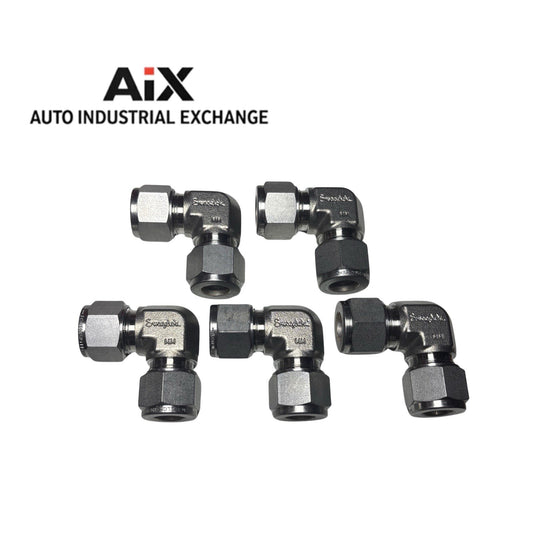 Lot of 5 Swagelok SS-12M0-9 12mm Union Elbow Tube Fittings 316 Stainless Steel