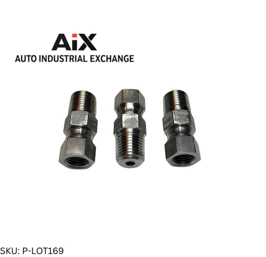 Lot of 3 Parker 4-4 F6X-SS Straight Tube Adapter 37° Flare to Female NPT SS