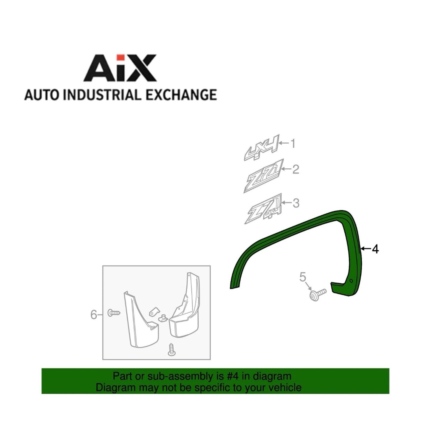 Genuine GM Anthracite Front Driver Side Wheel Opening Molding 23217177