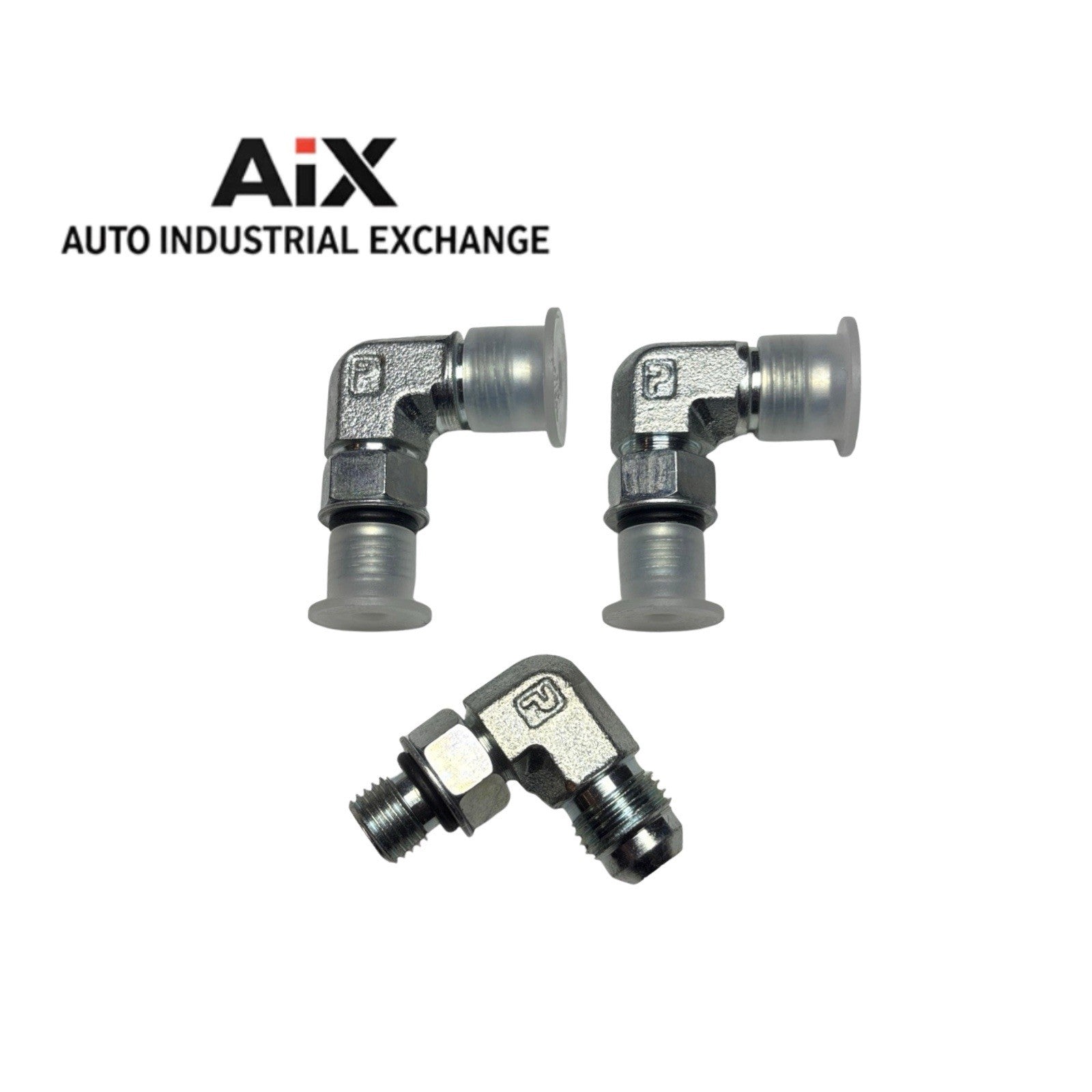 Lot of 3 Parker 6 C50X-S 3/8 x 9/16 JIC 37° Steel Elbow Fittings Triple-Lok