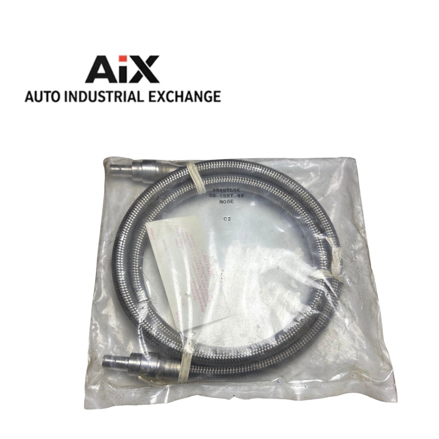 Swagelok SS-6BHT-48 PTFE-Lined 3/8” Stainless Steel Braided Hose New