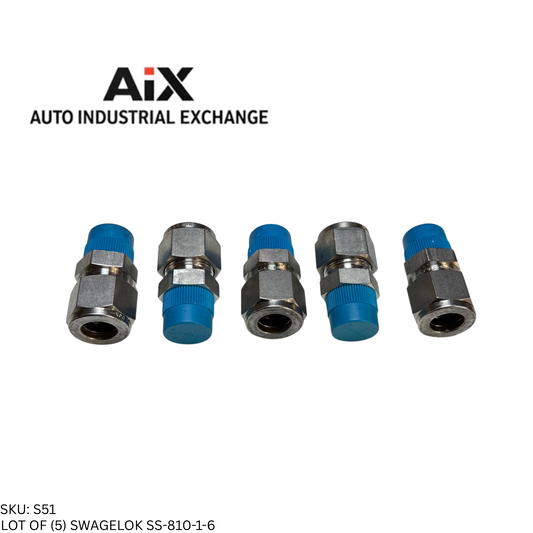 Lot of 5 Swagelok SS-810-1-6 Stainless Steel Male Connector 1/2 x 3/8 in.