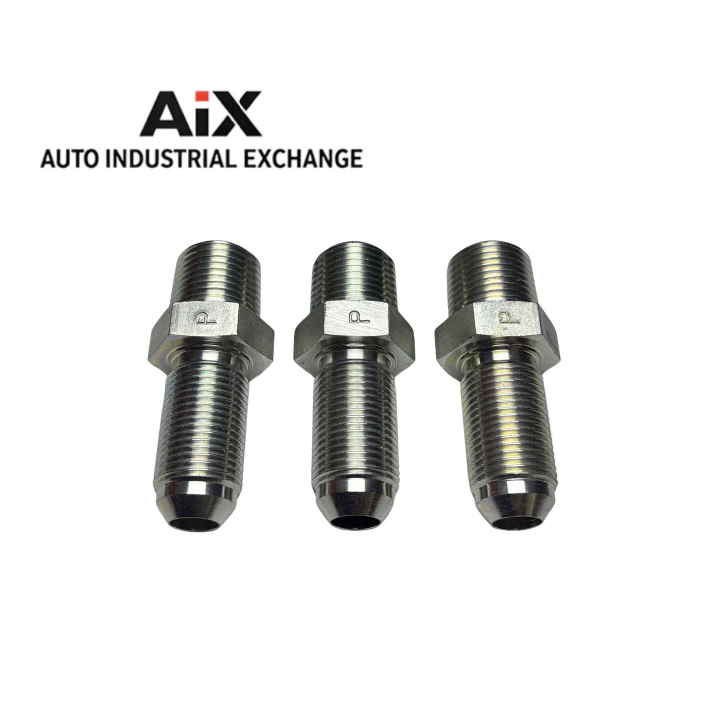 Lot of 3 Parker 8-8 WFTX-WLN-S 6000 PSI Steel Bulkhead Flare x NPT Fittings