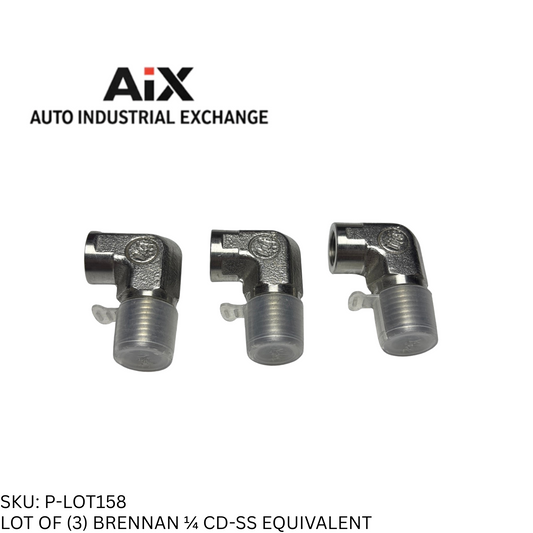 Lot of 3 Brennan 1/4 CD-SS 90° Elbow Adapter Male NPTF x Female NPTF 5000 PSI SS