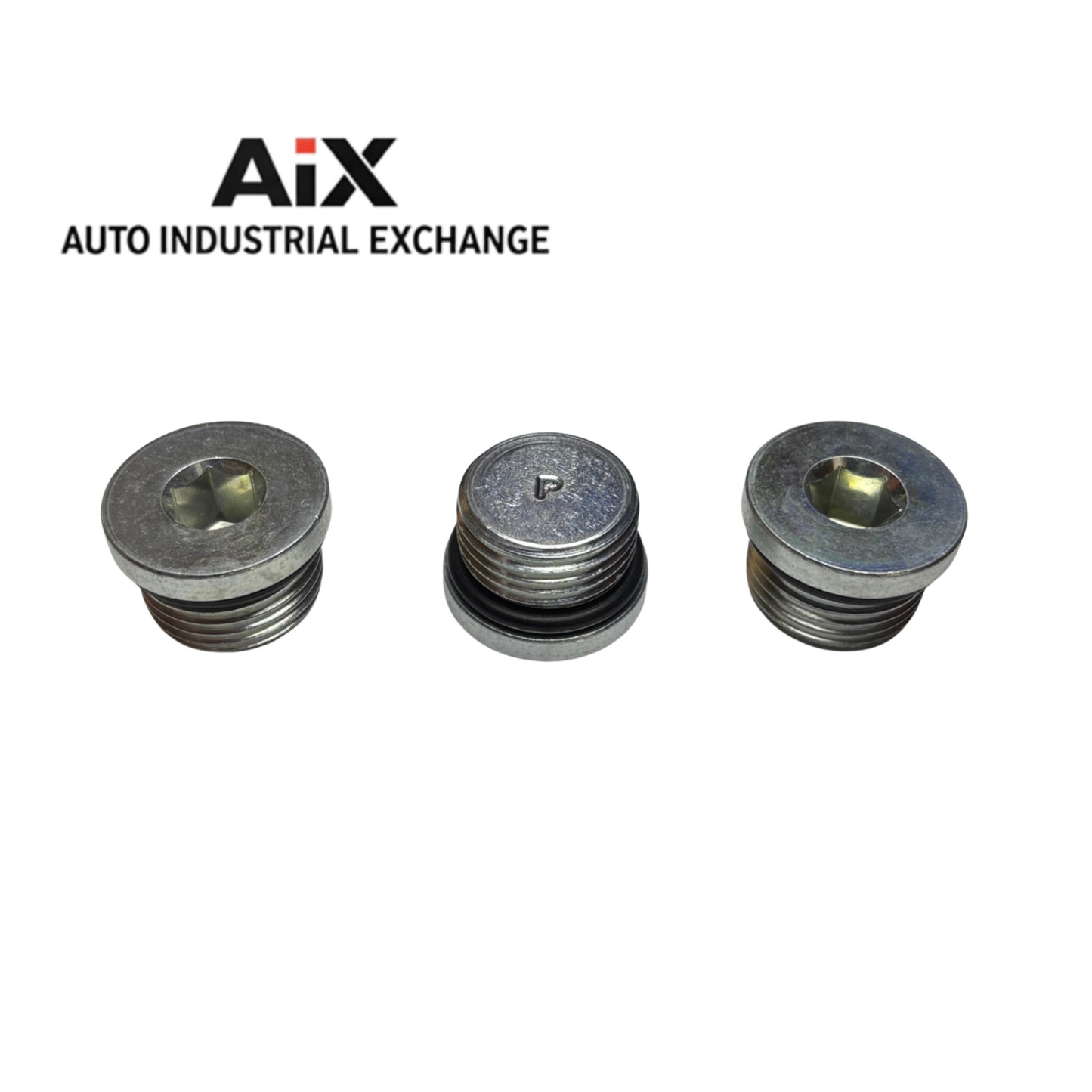 Lot of 3 Parker 8HP50N-S 6000 PSI Steel SAE-ORB Hollow Hex Plug Port Adapters