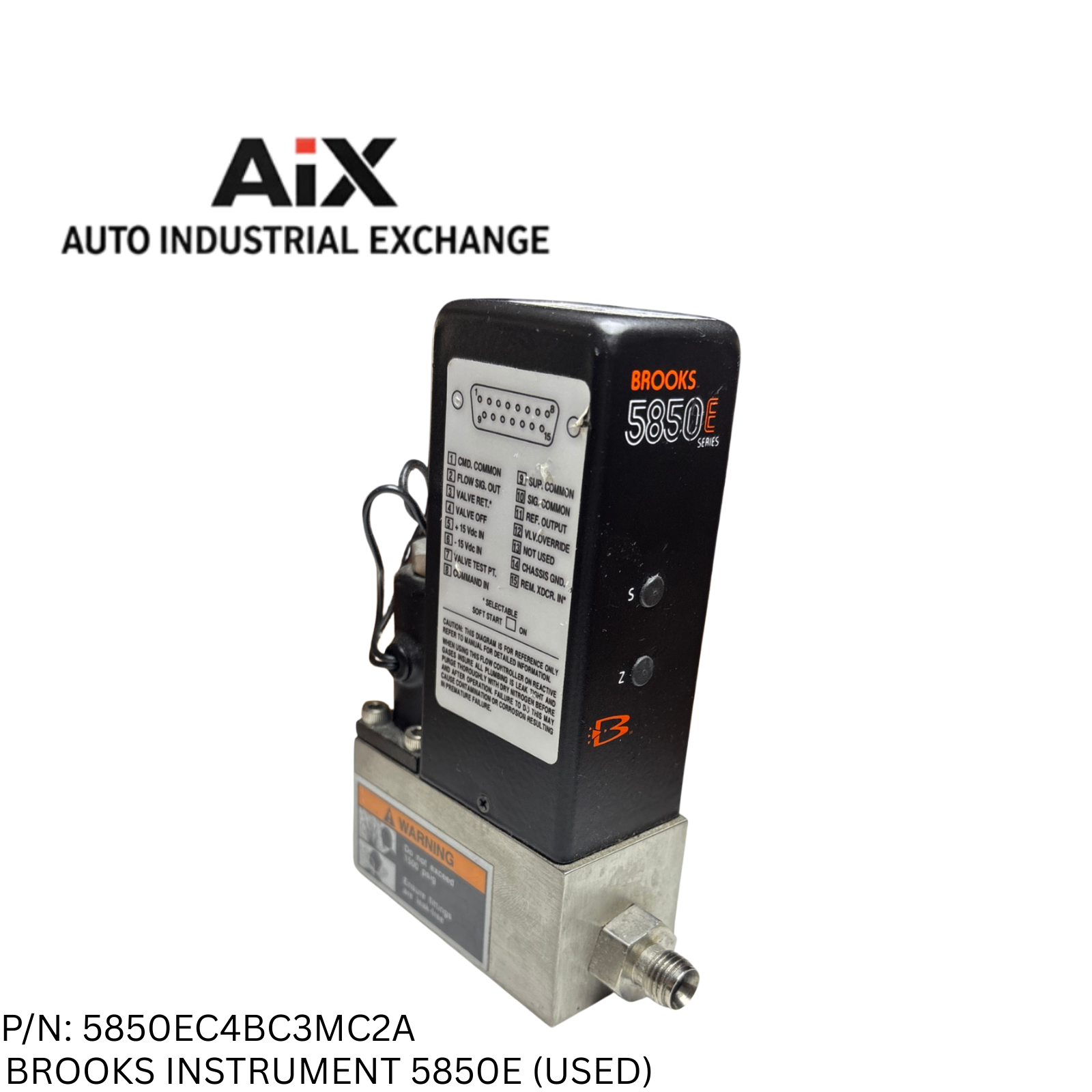 Brooks Instrument 5850E Mass Flow Controller Type 0–1000 SLPM 1500 PSI