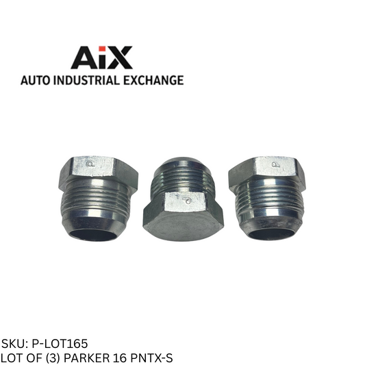 Lot of 3 Parker 16 PNTX-S Steel 37° Flare Plug – SAE J514, 1" Tube OD 4500 PSI