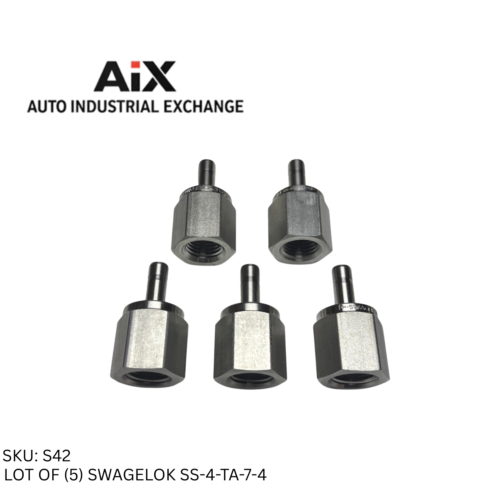 Lot of 5 Swagelok SS-4-TA-7-4 Stainless Steel Female Adapter 1/4in Tube x 1/4in