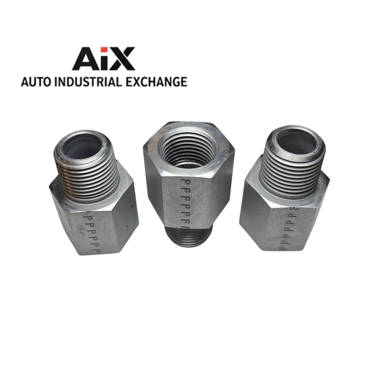 Lot of 3 Parker 1/2 FG-S Steel Pipe Adapter Fitting 1/2” NPT Male to Female NPT