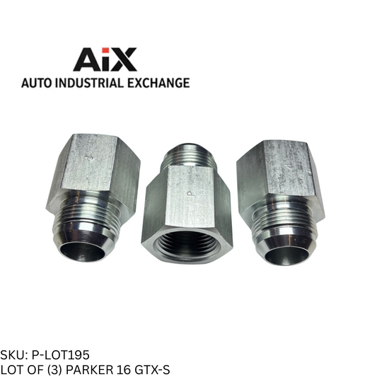 Lot of 3 Parker 16 GTX-S Steel Straight Fitting 37° Flare to NPT 2500 PSI