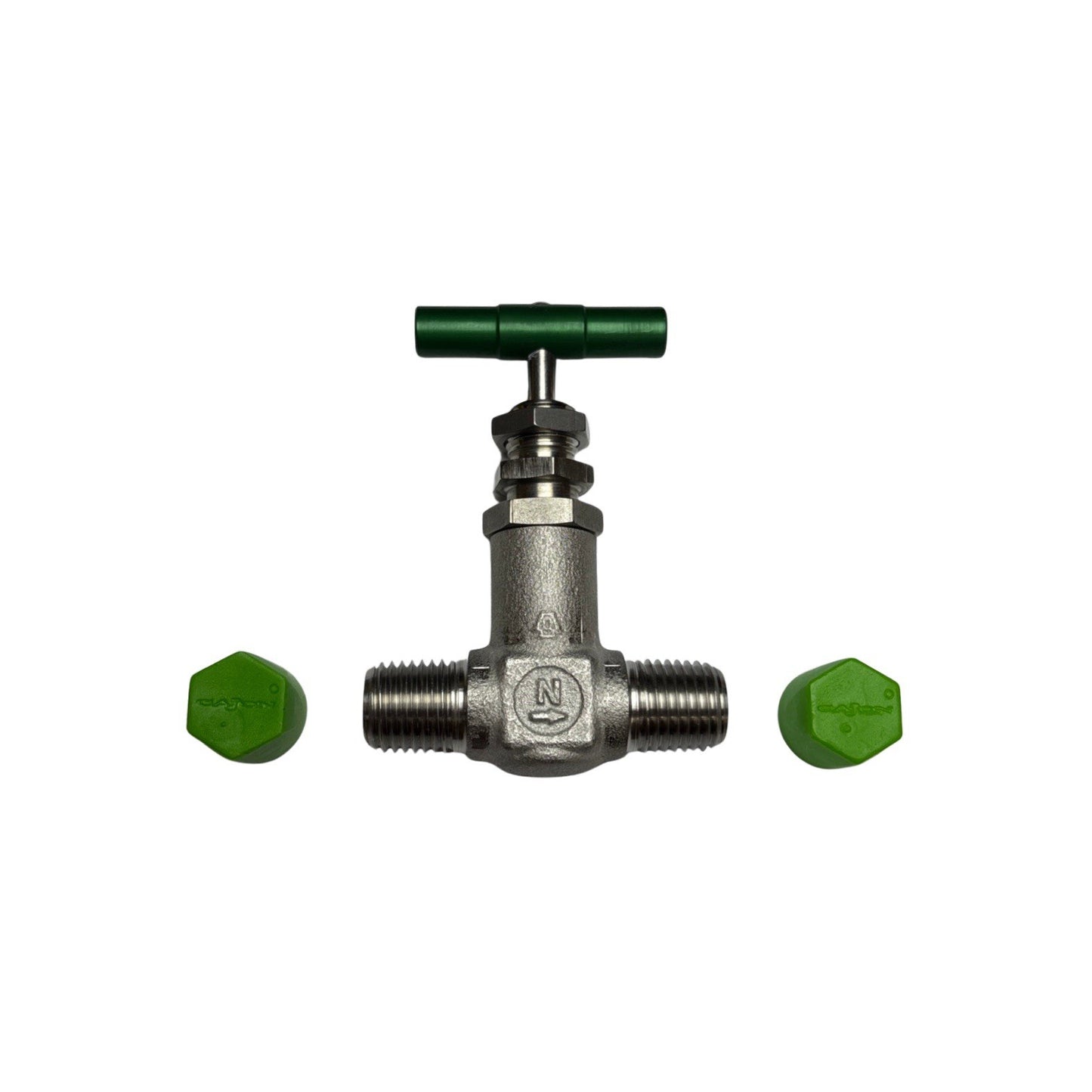 Nupro Swagelok JB Series Needle Valve 1/4” NPT Green Handle Stainless
