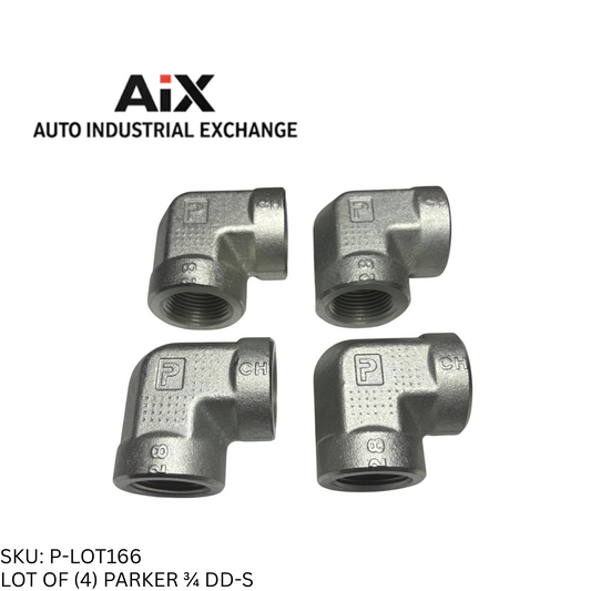 Lot of 4 Parker 3/8 DD-S 90° Elbow Female NPT/NPTF Pipe Fittings