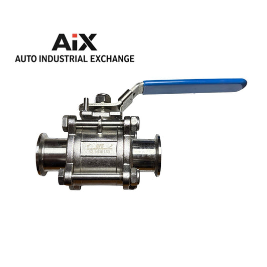 HFS 1.5” Tri Clamp Three Piece Sanitary Ball Valve SS304 PTFE Lined